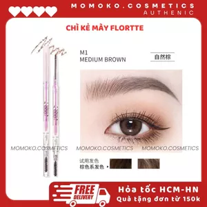 Chì kẻ mài Flortte 2 đầu chì kẻ mày 2 đầu vảy sợi chì kẻ mài tự nhiên lâu trôi bền màu
