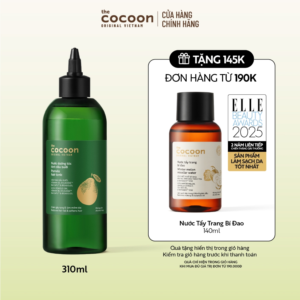 Ảnh Bigsize - Cải tiến mới - Nước dưỡng tóc tinh dầu bưởi Cocoon ngăn ngừa gãy rụng và hỗ trợ mọc tóc 310ml 1