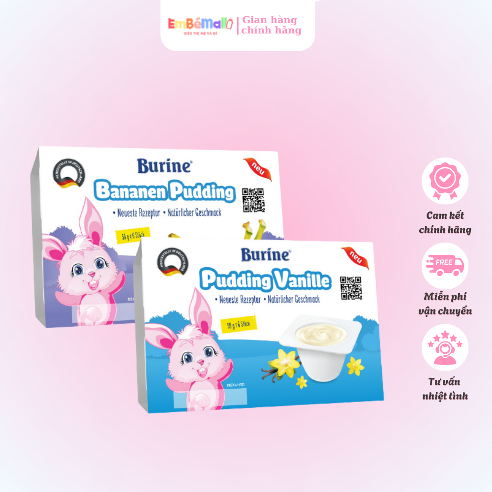 Combo 2 vỉ Pudding Burine dành cho trẻ từ 6 tháng tuổi | Shopee Việt Nam