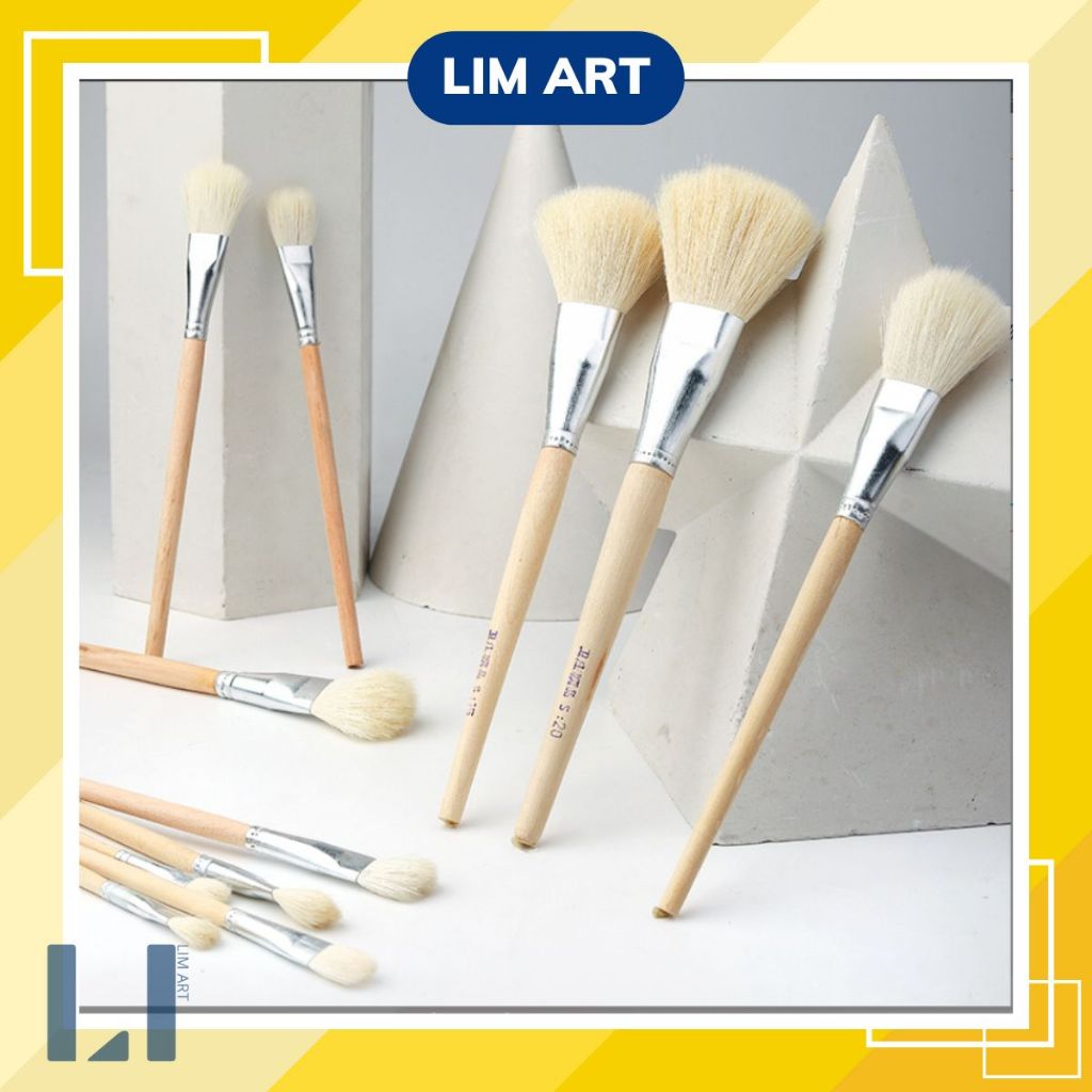 Cọ lông thà cán bạc chuyên dụng vẽ tranh sơn dầu, acrylic, màu nước, vẽ gốm,  thủ công,...