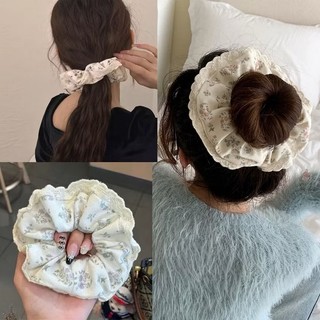 IK Cột Tóc Buộc Tóc Scrunchies Hoa, Ren Loại Lớn Sang Chảnh Xinh Xắn K260
