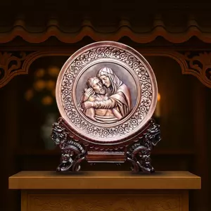 Tranh Đồng Công Giáo - Đức Mẹ Sầu Bi ( Đường Kính 19cm ) - Đồ Đồng Cửu Diệu Thiên - TCG005