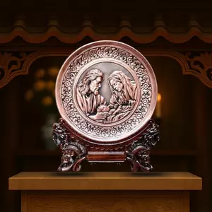 Tranh Đồng Công Giáo - Mừng Chúa Giáng Sinh ( Đường Kính 19cm ) - Đồ Đồng Cửu Diệu Thiên - TCG006