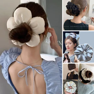 IK Cột Tóc Buộc Tóc Scrunchies Hoa, Ren Loại Lớn Sang Chảnh Xinh Xắn K260