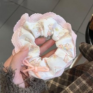 IK Cột Tóc Buộc Tóc Scrunchies Hoa, Ren Loại Lớn Sang Chảnh Xinh Xắn K260