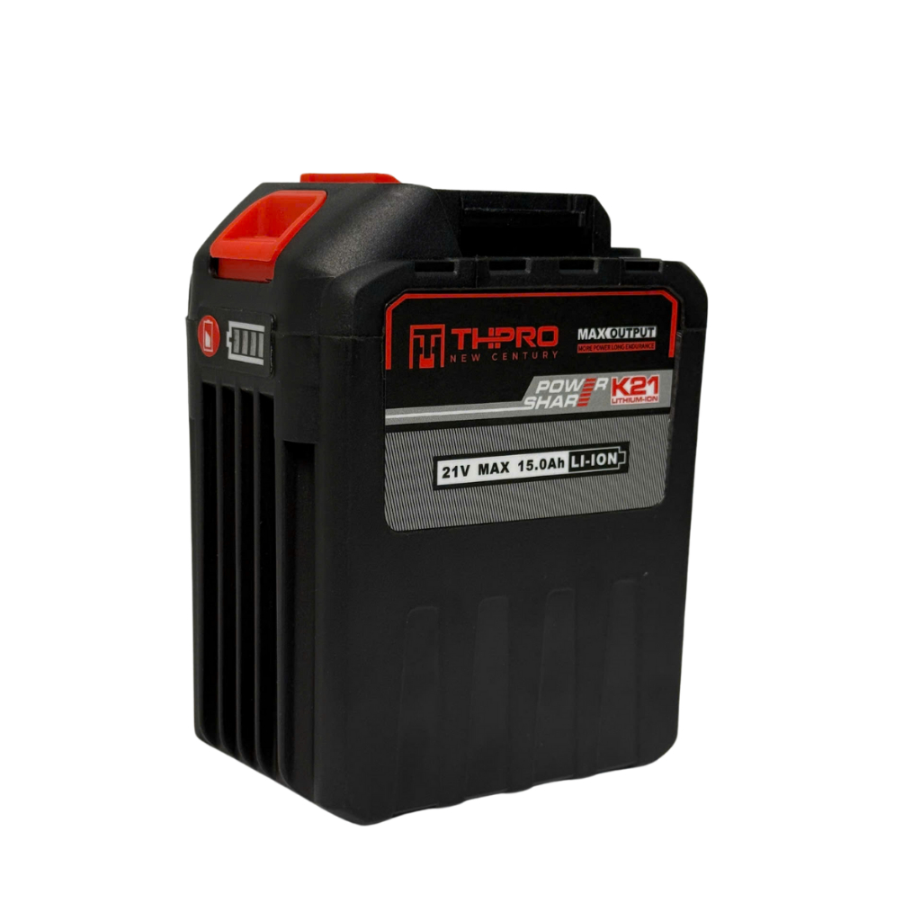 Pin 30 Cell THPRO 21v - 15Ah Dung Lượng Cao, Chân Pin Phổ Thông 4cm, Có Đèn Báo Pin