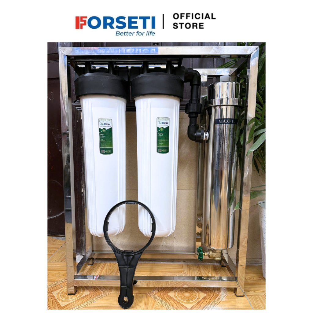 Bộ Lọc Tổng Đầu Nguồn Màng Lọc PVDF Công suất lọc 3000L/H Và Cốc Béo 20inch LÕI PP, CTO BÉO/CATION BÉO gia đình chung cư