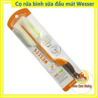 Cọ rửa bình sữa đầu mút Wesser (Tay xoay 360 độ dễ vệ sinh, không làm trầy bình sửa)