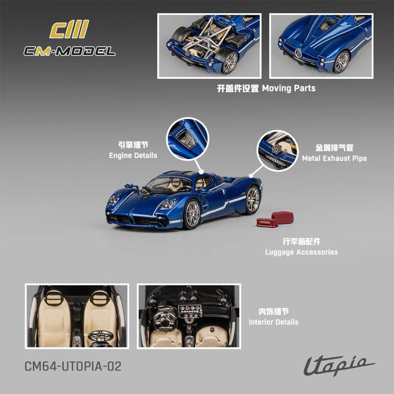 Modellino PAGANI Utopia Personalizzata - Colore Rosso Metallizzato - Scala 1:64 Colourful Miniature