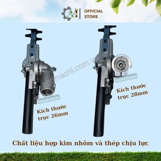 Đầu cắt tỉa hàng rào, cây, gắn máy cắt cỏ trục 26/28mm, lưỡi dài 45cm, tùy chỉnh góc cắt Agrimachi
