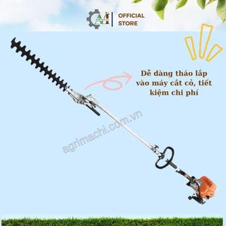 Đầu cắt tỉa hàng rào, cây, gắn máy cắt cỏ trục 26/28mm, lưỡi dài 45cm, tùy chỉnh góc cắt Agrimachi
