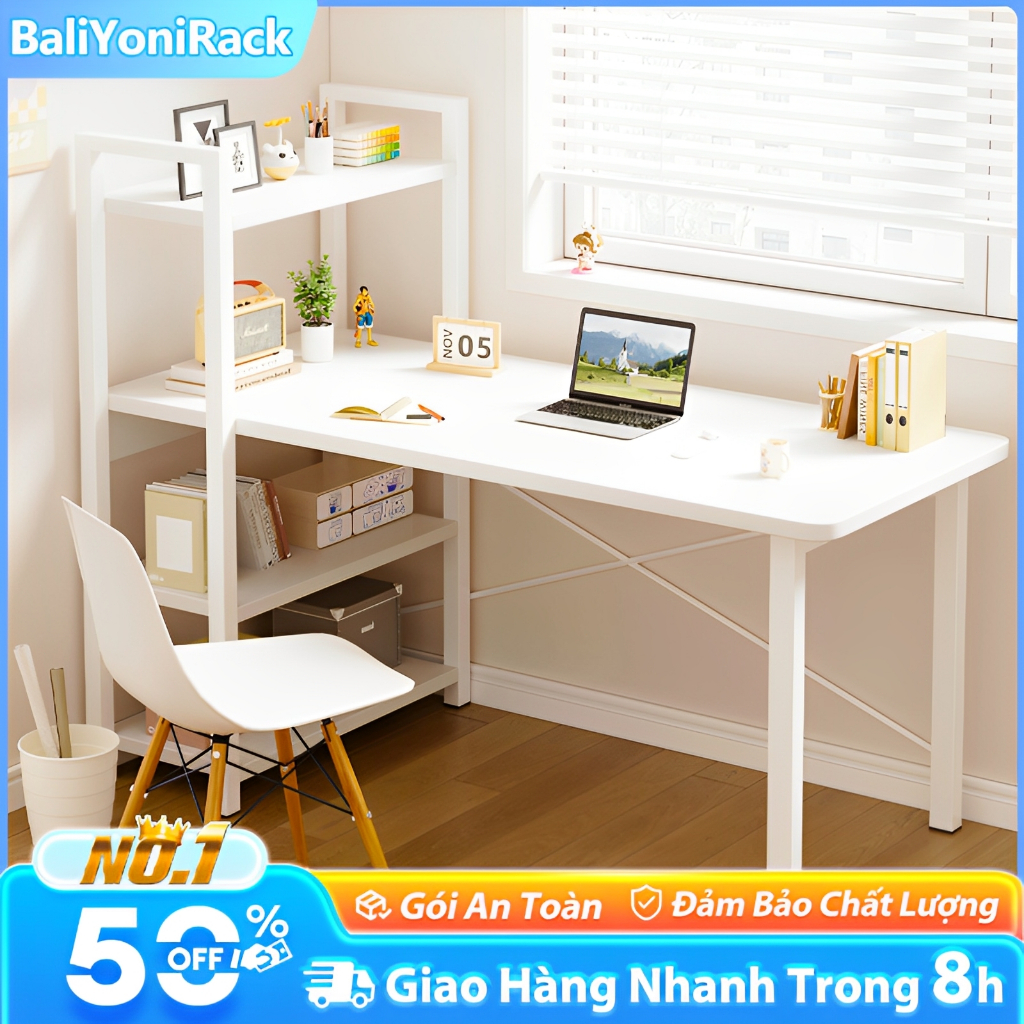 Bali Bàn Làm Việc Học Kèm Kệ Sách 120x50cm Mặt Gỗ Mdf Chân Sắt Sơn Tĩnh ...