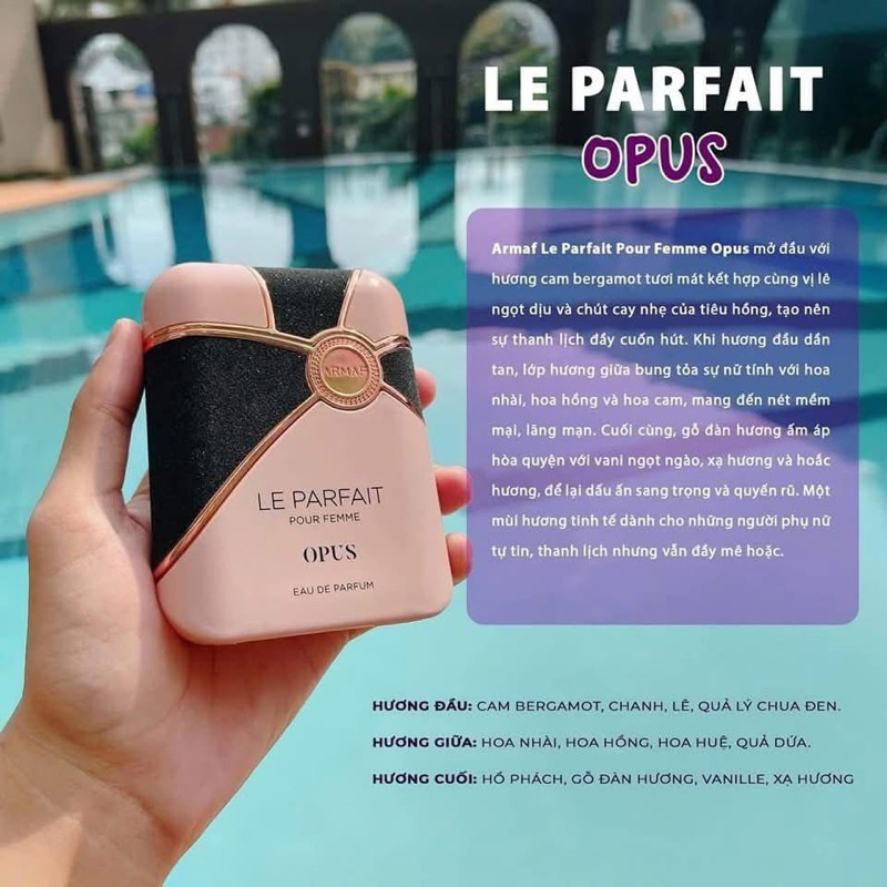 Nước Hoa Nữ ARMAF LE PARFAIT OPUS POUR FEMME EDP 100ml | Shopee