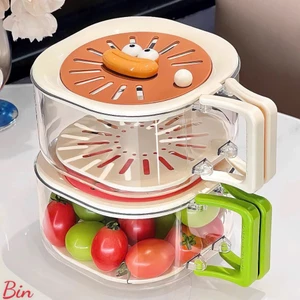 Rổ rửa rau củ quả có lỗ thoát nước,tay cầm chắc chắn kèm sticker ngộ nghĩnh