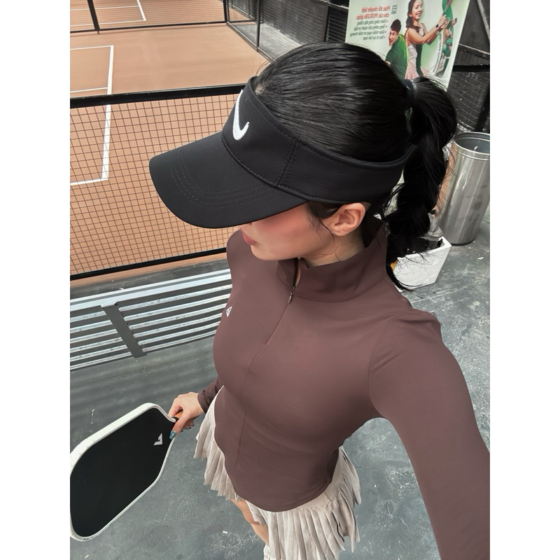Áo khoác FitHer dáng ôm Lina Fit Zip Top chống tia UV, phù hợp tập Gym, pickleball, yoga