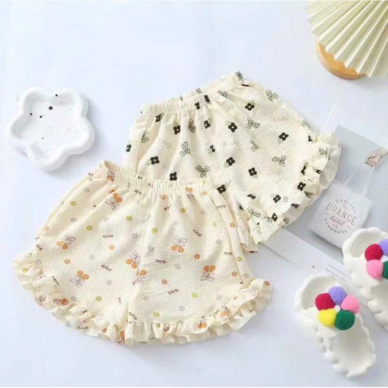 Quần Cộc Bé Gái Mùa Hè Họa Tiết Bắt Mắt Dành Cho Bé từ 0-6 Tuổi