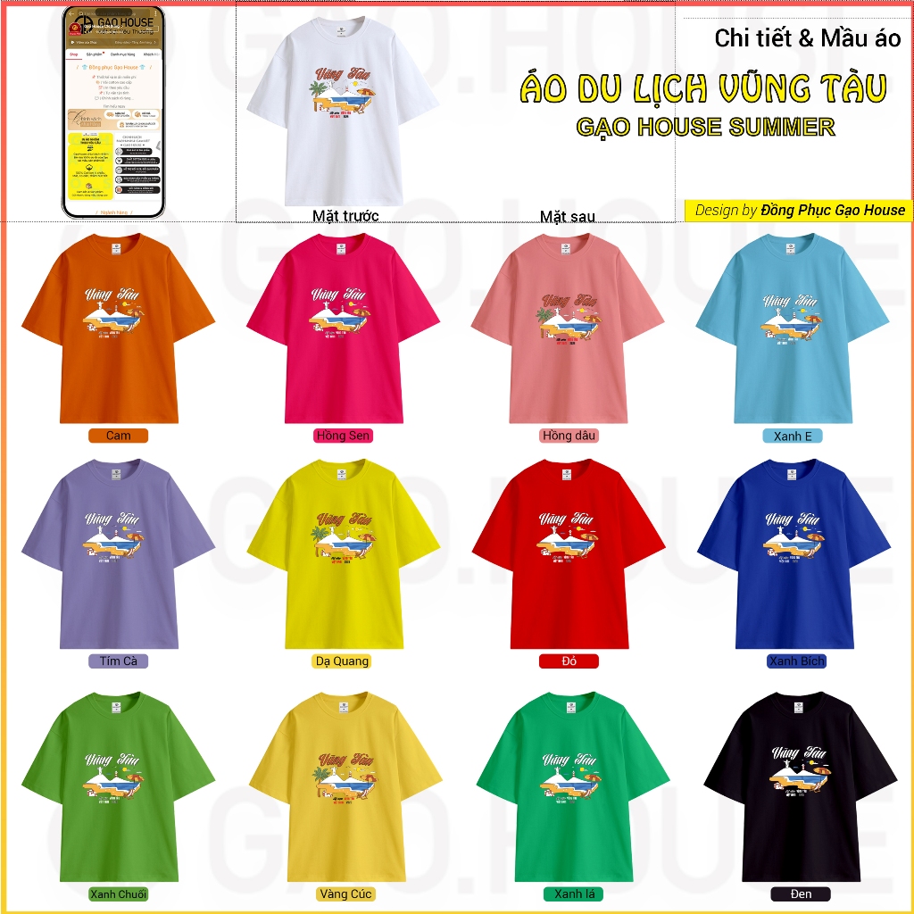 Ảnh Áo Thun Trơn Nam Nữ Gạo House T-shirt 100% Cotton cao cấp, Áo Phông Nam cao cấp 2