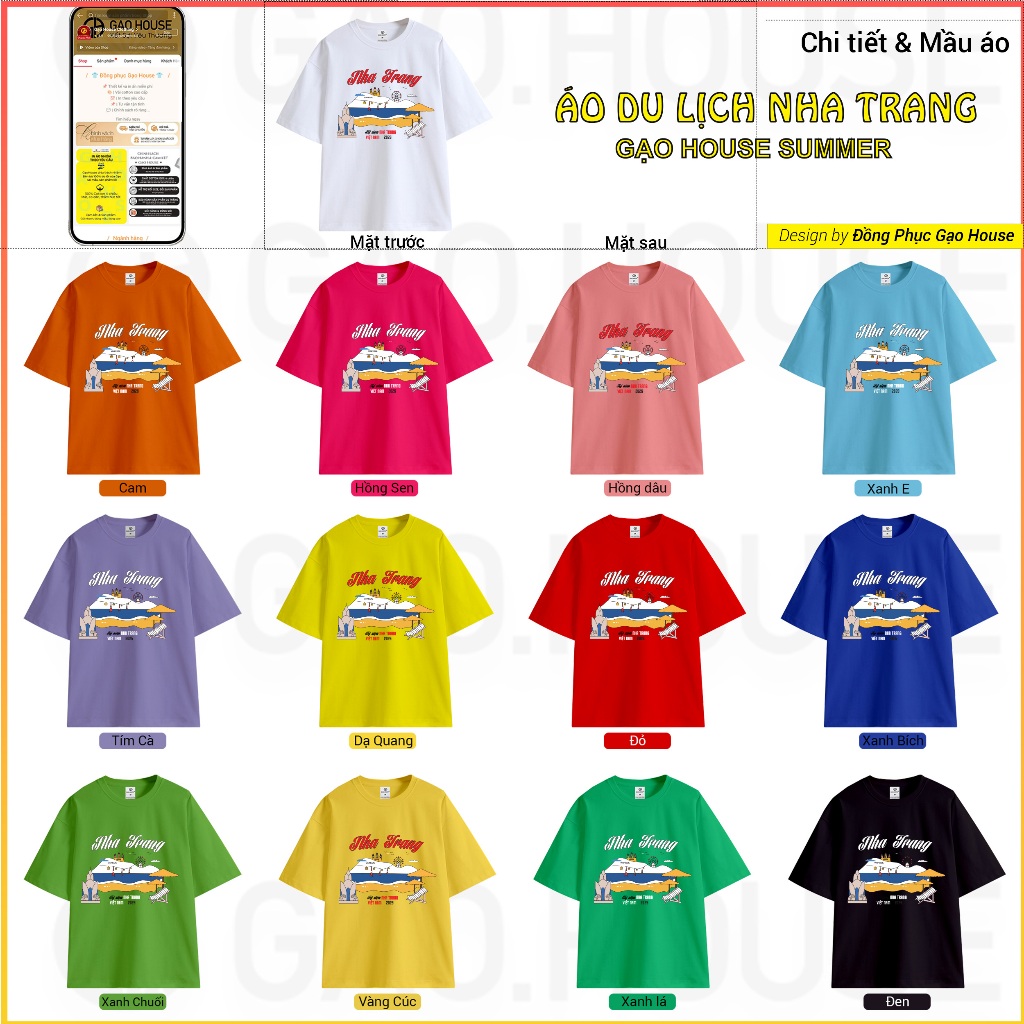 Ảnh Áo Thun Trơn Nam Nữ Gạo House T-shirt 100% Cotton cao cấp, Áo Phông Nam cao cấp 3
