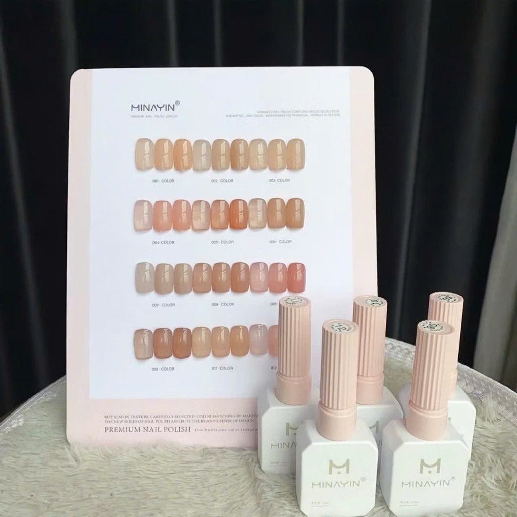 [Ưu đãi sản phẩm mới] MINAYIN sơn gel thạch 12 màu tách lẻ chất đậm đặc, bám móng, lên màu chuẩn (chai 15ml)