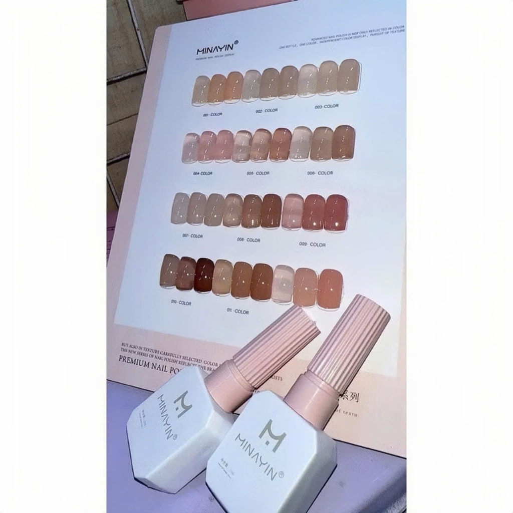 [Ưu đãi sản phẩm mới] MINAYIN sơn gel thạch 12 màu tách lẻ chất đậm đặc, bám móng, lên màu chuẩn (chai 15ml)