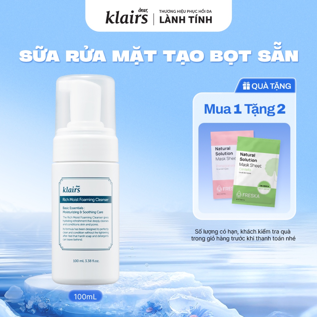 Ảnh Sữa rửa mặt Dear Klairs Rich Moist Foaming Cleanser 100ml 1