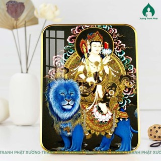 Tranh Văn Thù Sư Lợi Bồ Tát tráng gương cao cấp nhiều mẫu nhiều kích thước