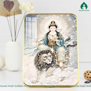 Tranh Văn Thù Sư Lợi Bồ Tát tráng gương cao cấp nhiều mẫu nhiều kích thước