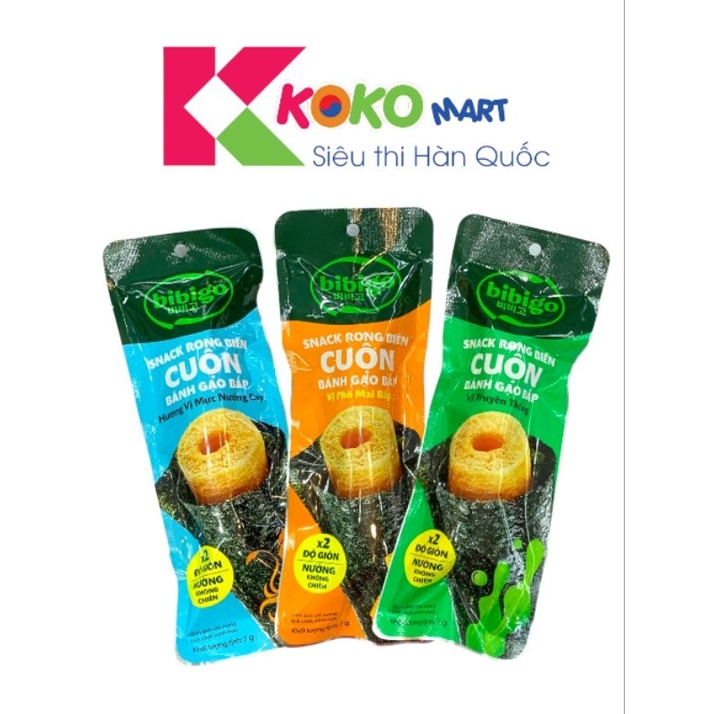 Snack Rong biển Cuộn Bánh Gạo Bắp Bibigo | Shopee Việt Nam