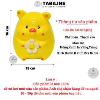 Heo đất ống tiết kiệm tiền lỗ ngang heo ôm hoa xinh xắn đáng yêu LD43 - TABILINE