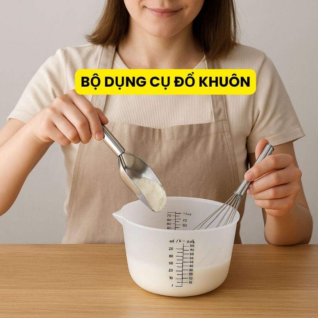 Bộ Dụng Cụ Đổ Khuôn Thạch Cao – Combo 4 Món Chuyên Nghiệp Cho DIY, Nến Thơm, Đổ Mô Hình