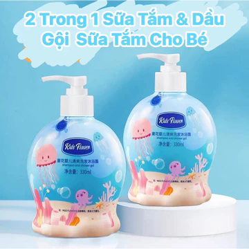 2 Trong 1 Sữa Tắm & Dầu Gội Sữa Tắm Cho Bé , Sữa Tắm Dưỡng ẩm Dạng Sữa Không Làm Cay Mắt 330ml
