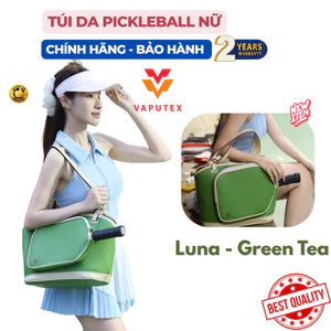 Túi đựng vợt Pickleball nữ chính hãng Vaputex - Green Tea da PU cao cấp Xanh Trà bảo hành da 2 năm