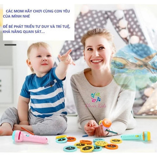 Đồ chơi đèn pin chiếu hình 24 - 80 hình đã gồm đèn - hình chiếu - sẵn pin - cho bé khám phá thỏa thích