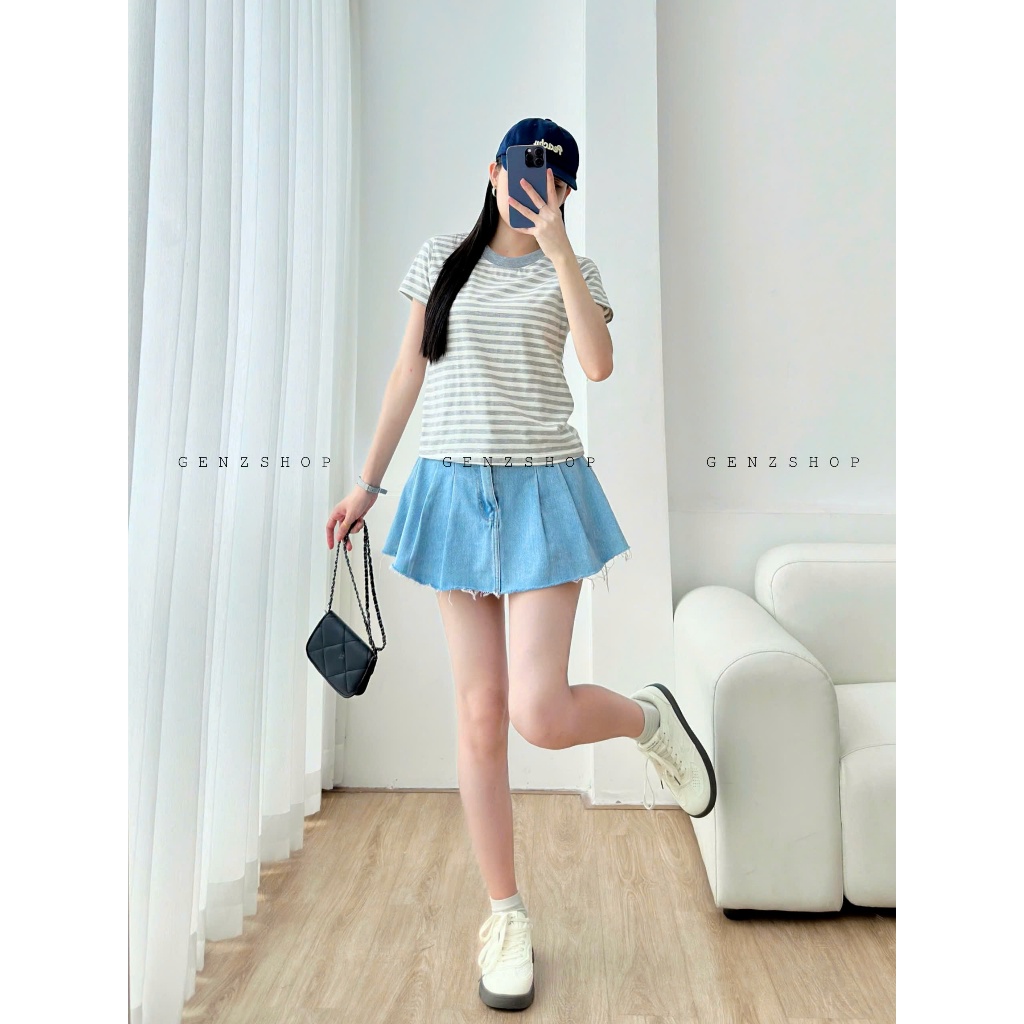 Áo Thun Sọc Ngang Form Babytee  Màu Trung Tính Áo Form Vừa  BBT26