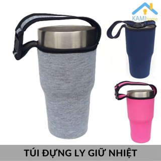 [LOẠI DÀY] Túi đựng ly và bình có quai xách chất liệu thun cao cấp co giãn tốt, bền bỉ và cách nhiệt