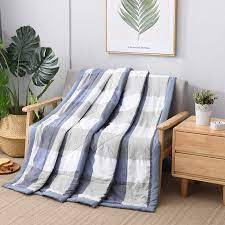 [BH 1 NĂM] Chăn mền cotton chần bông dùng 2 mặt giặt được máy giặt đắp thoáng mát 1.4x2m cao cấp