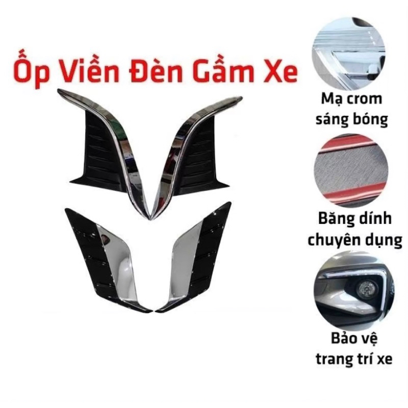 Ốp đèn gầm trước và sau xe Toyota Corolla cross 2020-2024 hàng cao cấp