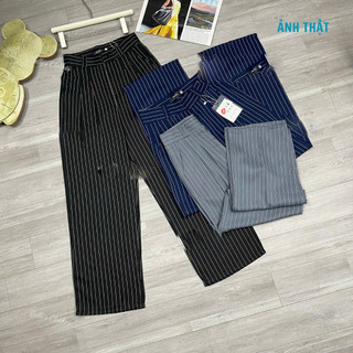 Quần Dài Nữ Ống Rộng, Quần Ống Rộng Nữ Sọc Dài ELEGANTE Boutique Dễ Mang Thời Trang Nữ Dạo Phố