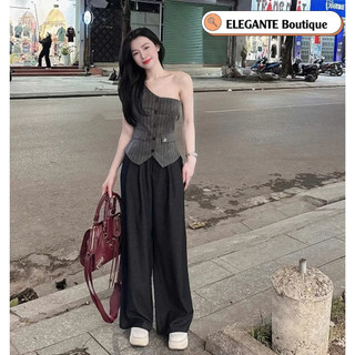 Quần Ống Rộng Cạp Khóa Chun Sau Hàng  Loại1 Chuẩn From ELEGANTE Boutique...