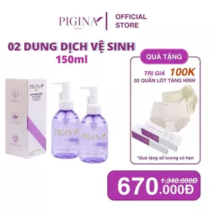 Combo 2 chai dung dịch vệ sinh pigina 150ml (tặng 2 quần) Làm Sạch Dịu Nhẹ, Cân Bằng pH Giảm Mùi Hôi