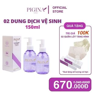Combo 2 chai dung dịch vệ sinh pigina 150ml (tặng 2 quần) Làm Sạch Dịu Nhẹ, Cân Bằng pH Giảm Mùi Hôi