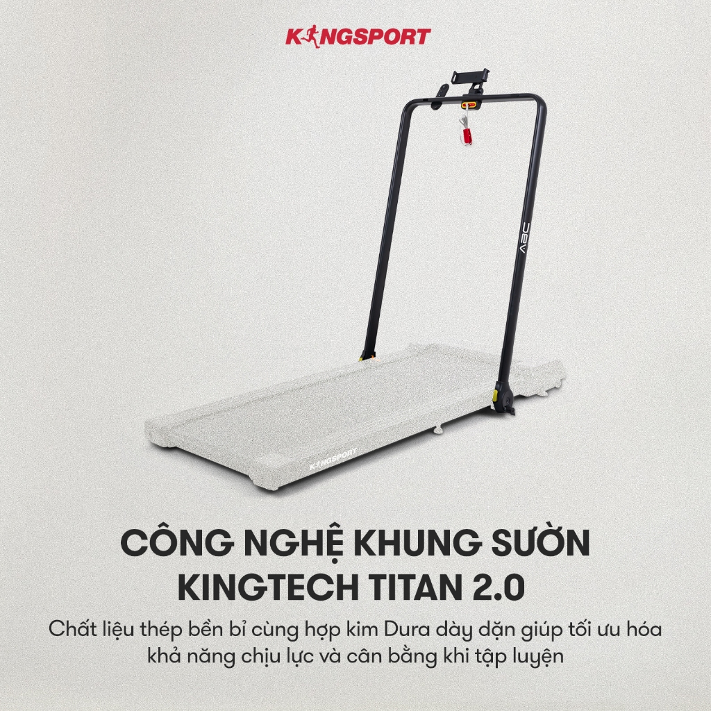CHỈ GIAO MIỄN BẮC | Máy chạy bộ KINGSPORT ABC thảm chạy kim cương, tốc độ tối đa 8km/h, kèm khóa an toàn