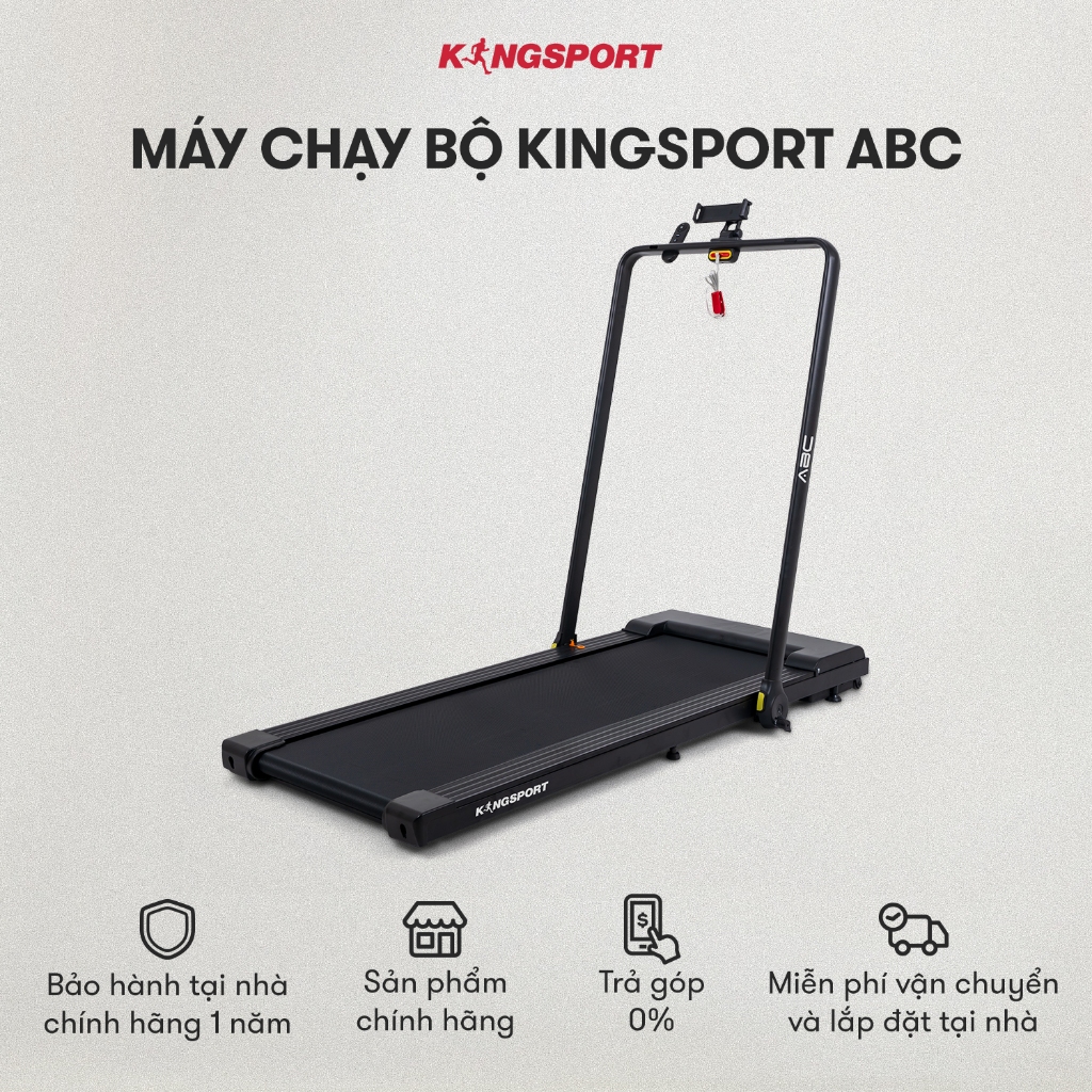 CHỈ GIAO MIỄN BẮC | Máy chạy bộ KINGSPORT ABC thảm chạy kim cương, tốc độ tối đa 8km/h, kèm khóa an toàn