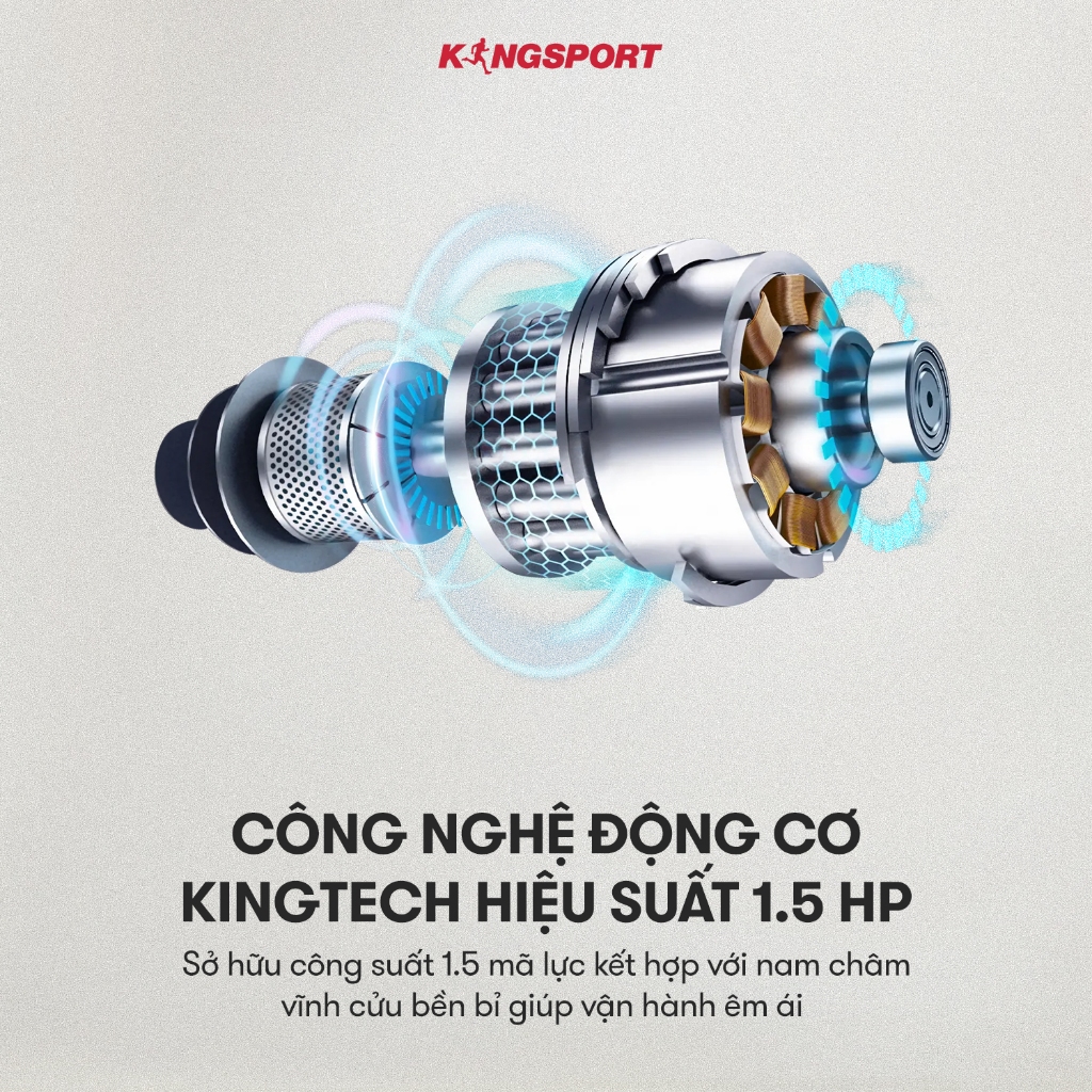 CHỈ GIAO MIỄN BẮC | Máy chạy bộ KINGSPORT ABC thảm chạy kim cương, tốc độ tối đa 8km/h, kèm khóa an toàn