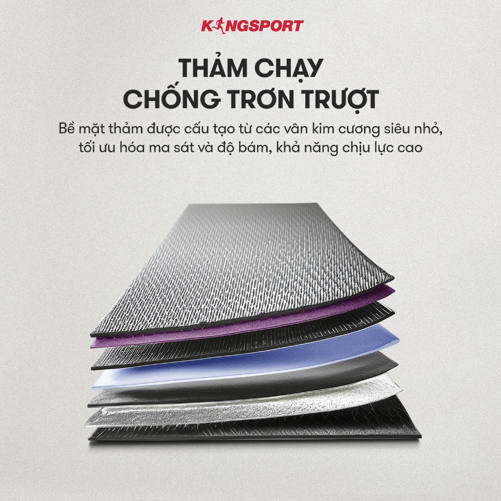 CHỈ GIAO MIỀN BẮC | Máy chạy bộ KINGSPORT Luxury KS-2050 tốc độ đến 18,8km/h, 12 bài luyện tập, tra dầu tự động