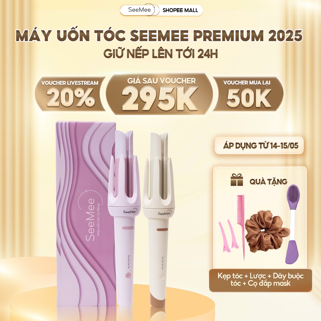 Ảnh Máy uốn tóc làm xoăn tự động SeeMee lớp phủ gốm sứ bảo vệ tóc tạo kiểu đường kính 32mm 1