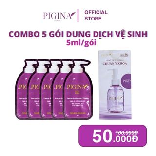 Combo 5 gói dung dịch vệ sinh Pigina 5ml, gọn nhẹ, tiện lợi khi đi du lịch, công tác
