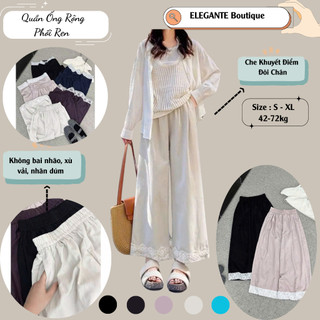 Quần Ống Rộng Phối Ren Hottriend Che Khuyết ĐIểm ĐÔi Chân, Phối Đồ Siêu Dễ ELEGANTE..