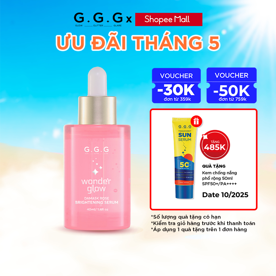 Ảnh Serum Hồng, Dưỡng Trắng, Căng Bóng, Ẩm Mượt - G.G.G Wonder Glow Brightening Serum 40ml 1