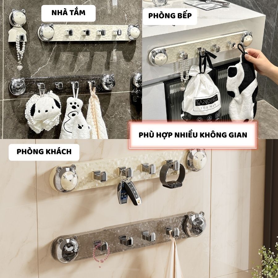Móc Dán Tường Chân Không ENODA HOME, Thanh Móc Treo Hút Chân Không Treo Đồ Đa Năng MT006
